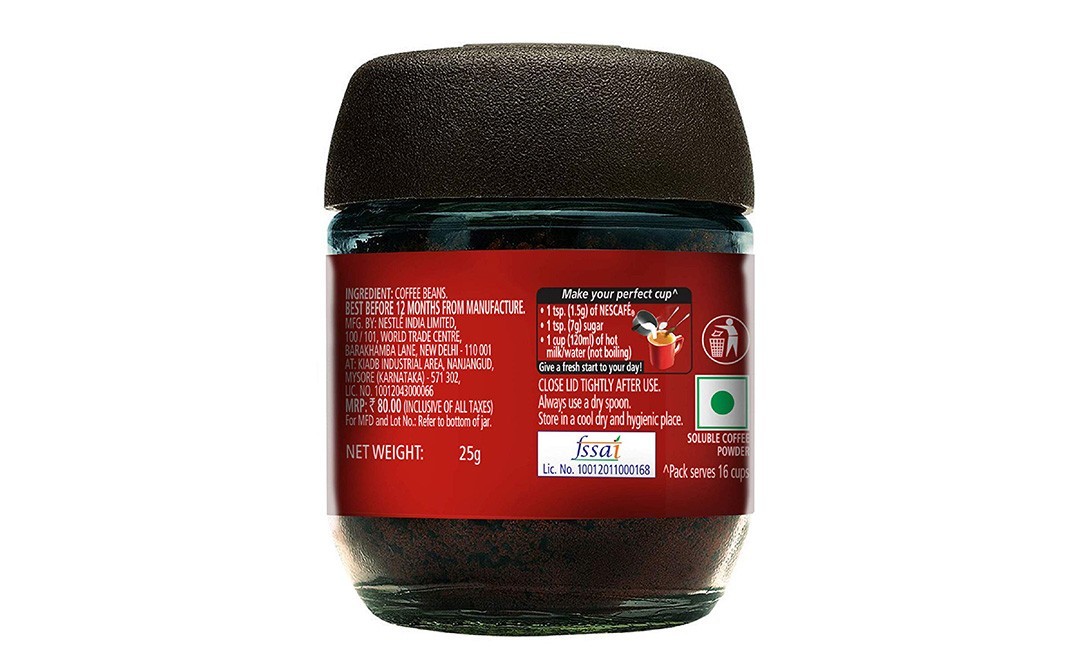 Nescafe Classic Coffee    Glass Bottle  25 grams